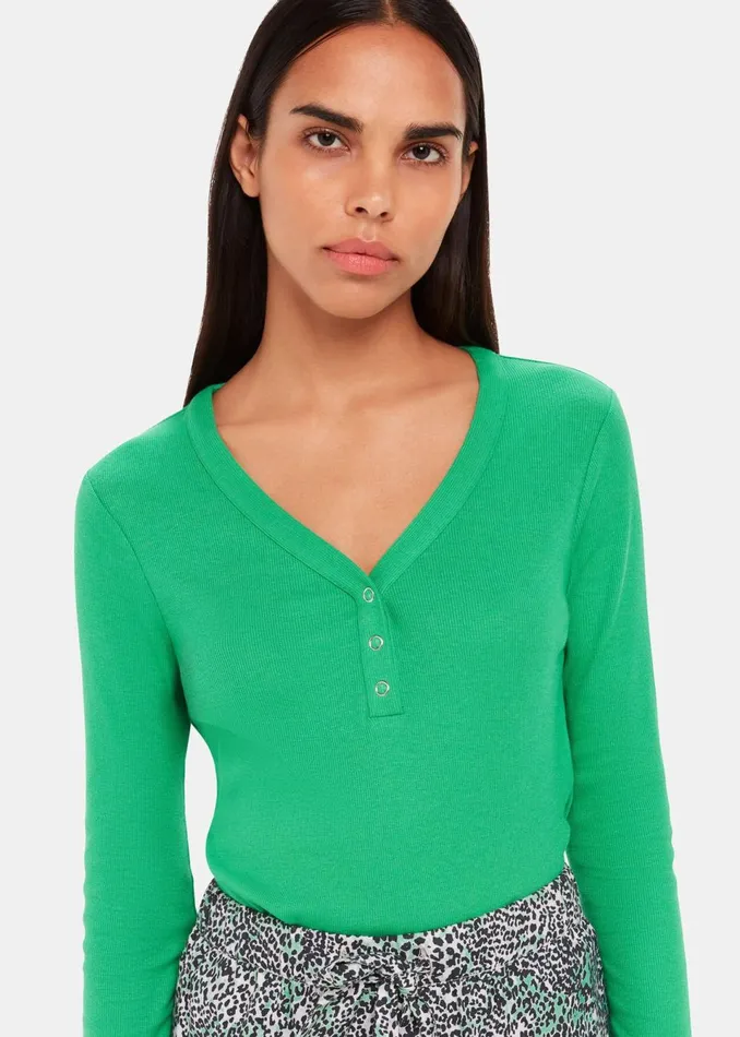 Women Pyjamas Whistles Green V Neck Pyjama Top