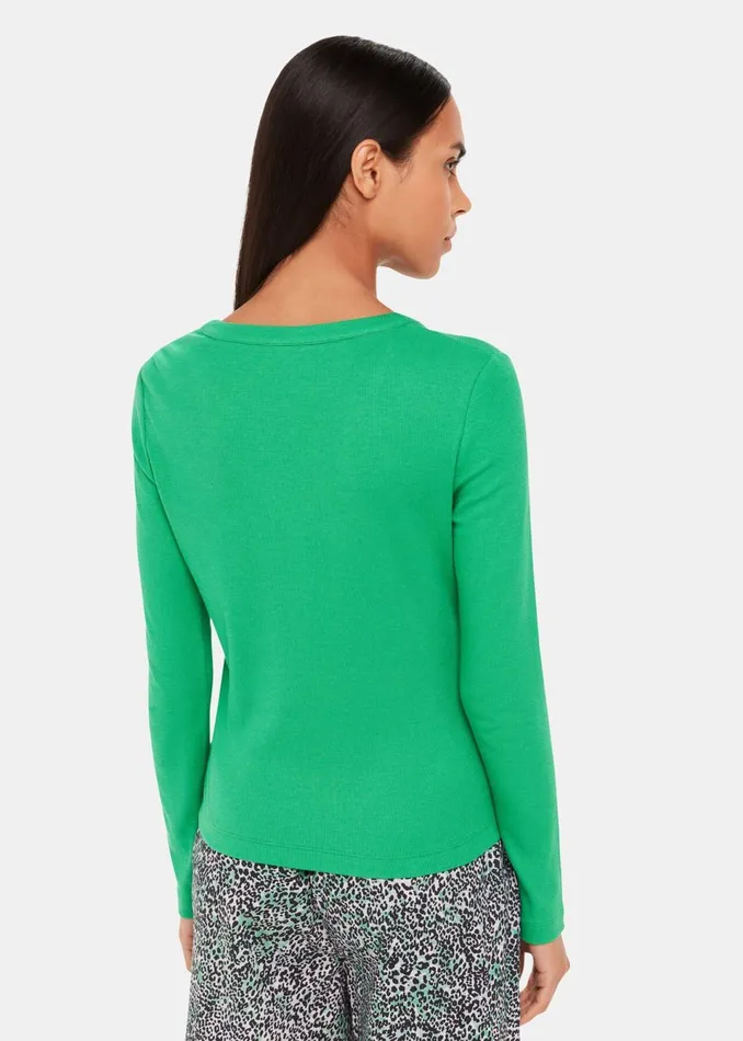 Women Pyjamas Whistles Green V Neck Pyjama Top