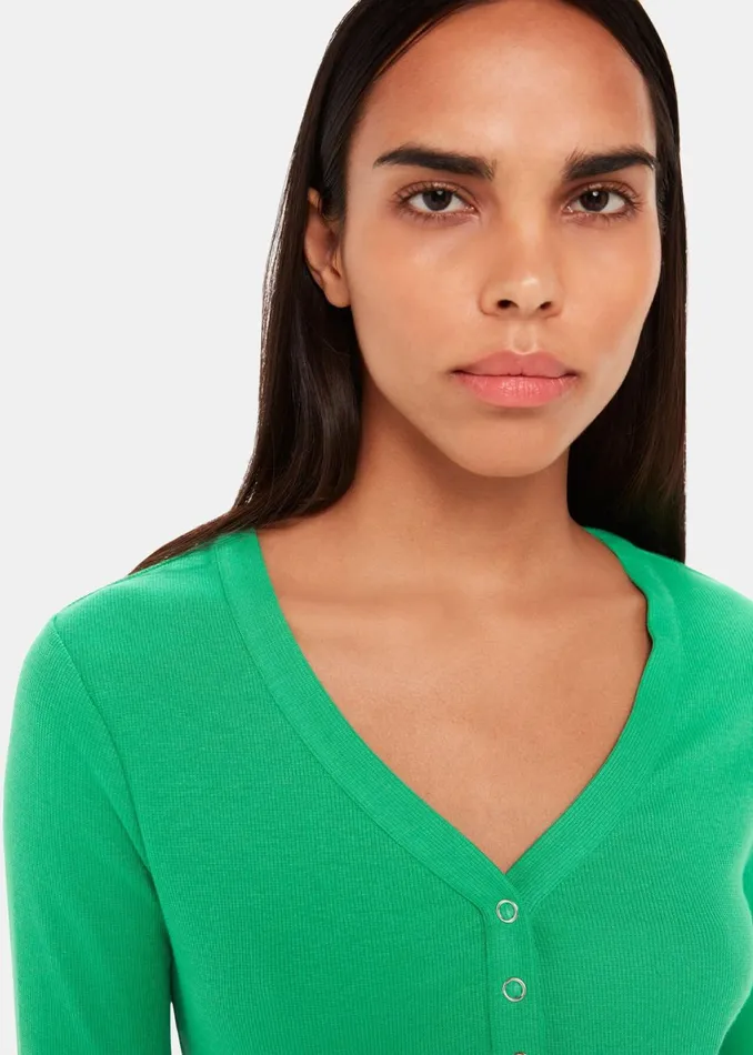 Women Pyjamas Whistles Green V Neck Pyjama Top
