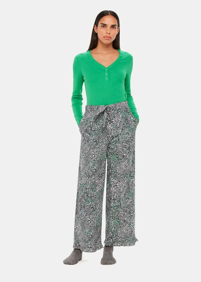 Women Pyjamas Whistles Green V Neck Pyjama Top
