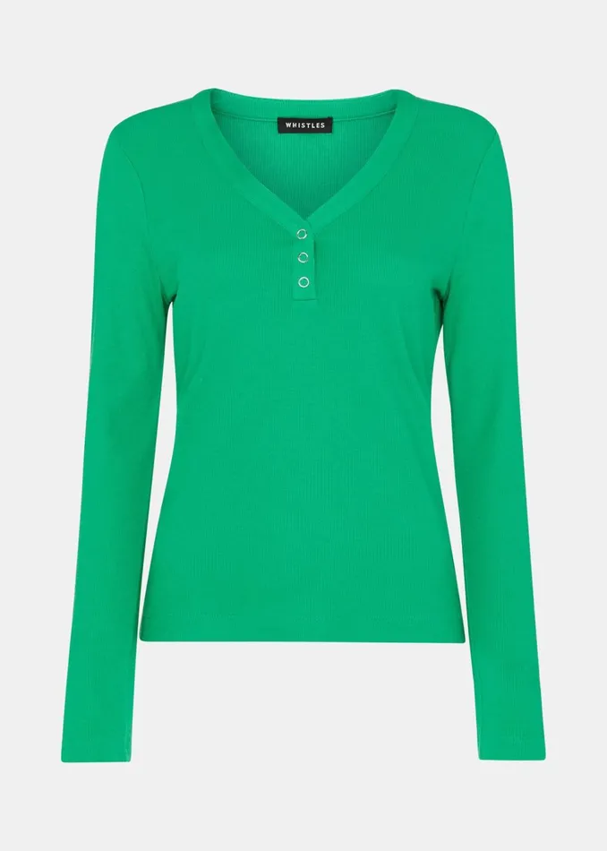 Women Pyjamas Whistles Green V Neck Pyjama Top