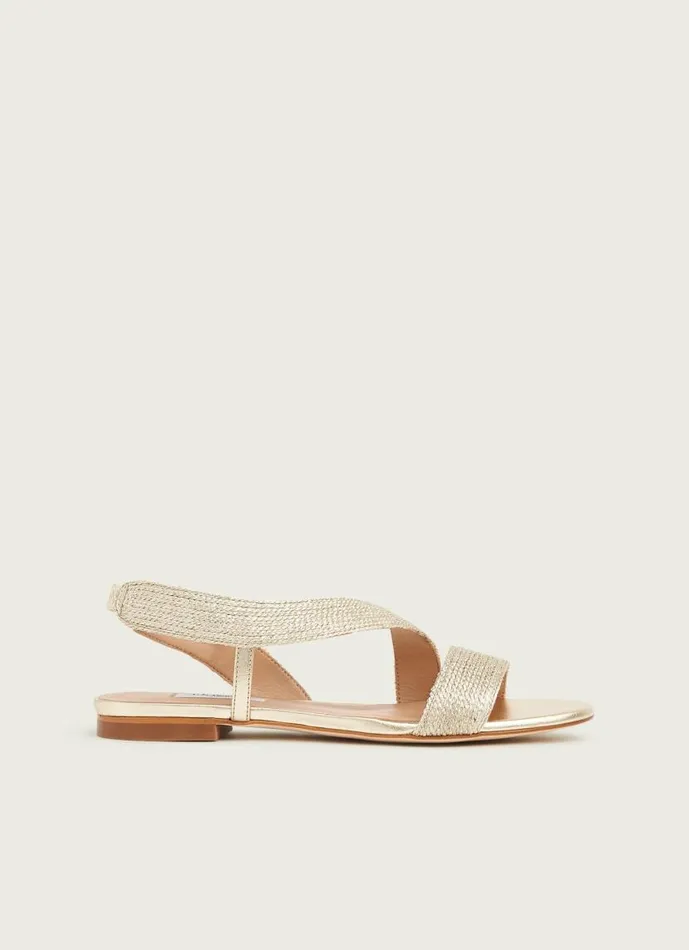 Women Rachel Gold Rope Flat Sandals Gold LKBennett Flats