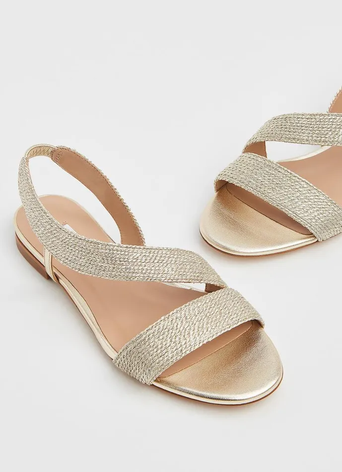 Women Rachel Gold Rope Flat Sandals Gold LKBennett Flats Women Rachel Gold Rope Flat Sandals Gold LKBennett Flats