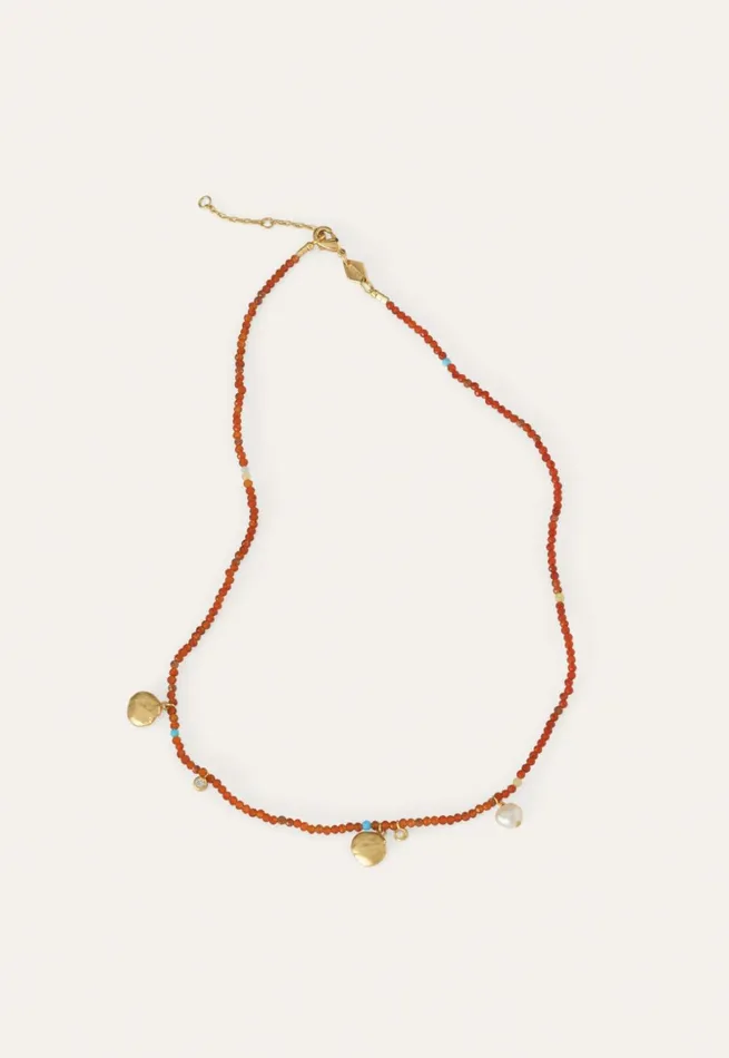 Women Red Bead Necklace Red Poetry Fashion Jewellery