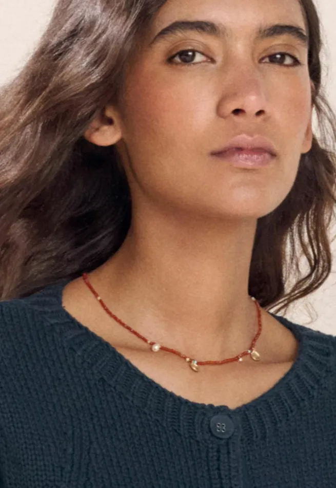 Women Red Bead Necklace Red Poetry Fashion Jewellery