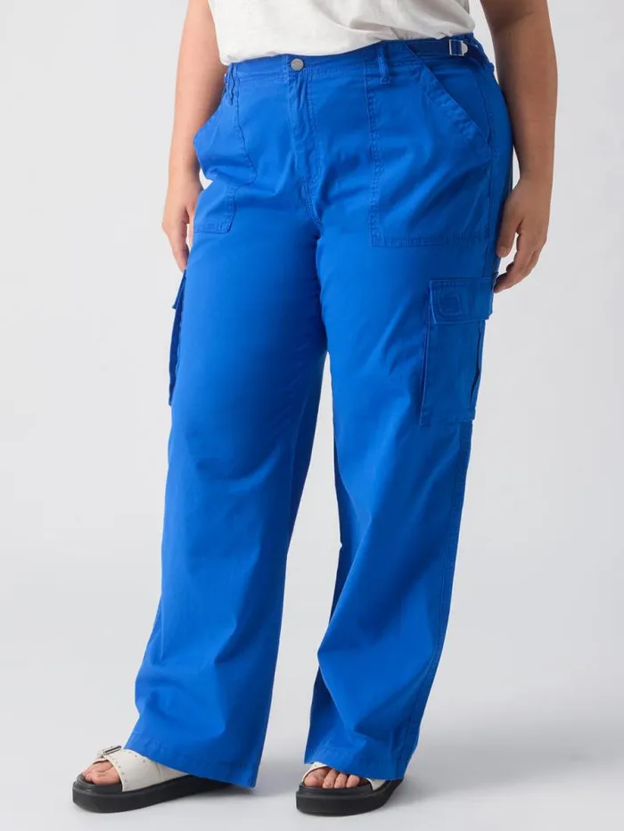 Women Reissue Cargo Standard Rise Pant Ocean Blue Inclusive Collection Sanctuary Clothing Pants