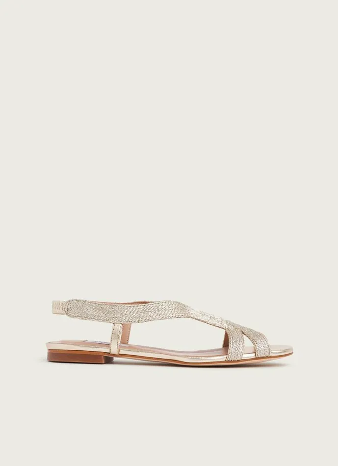 Women Renee Gold Rope Flat Sandals Gold LKBennett Sandals