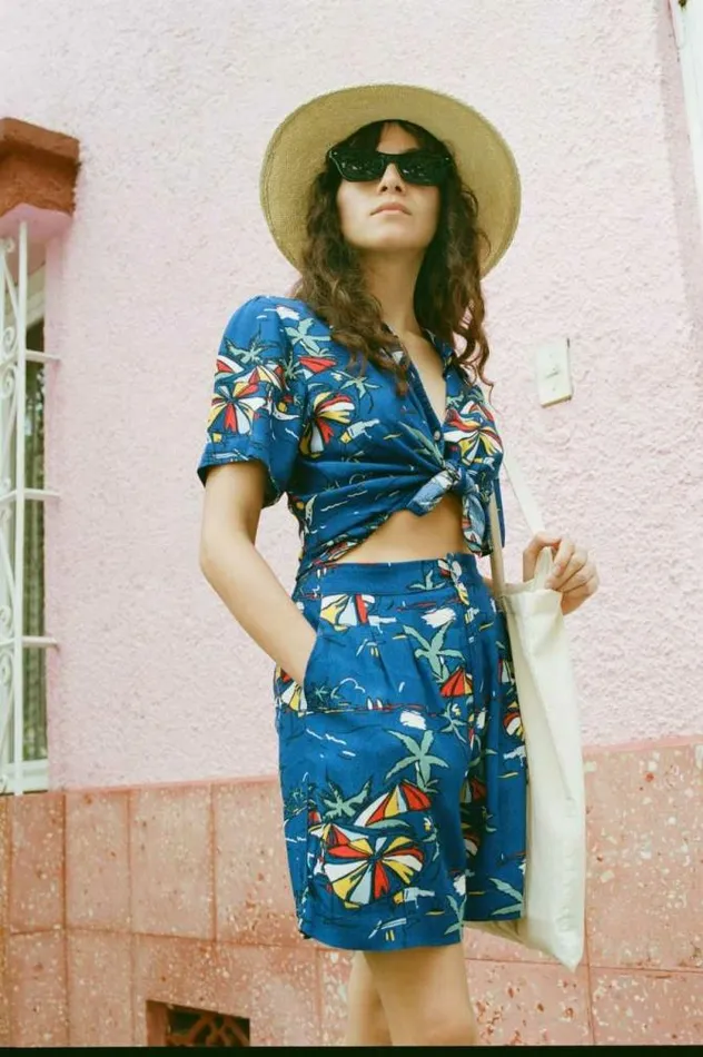 Women Riviera SS Woven Shirt Surf The Web Brixton Flannels and Buttonups