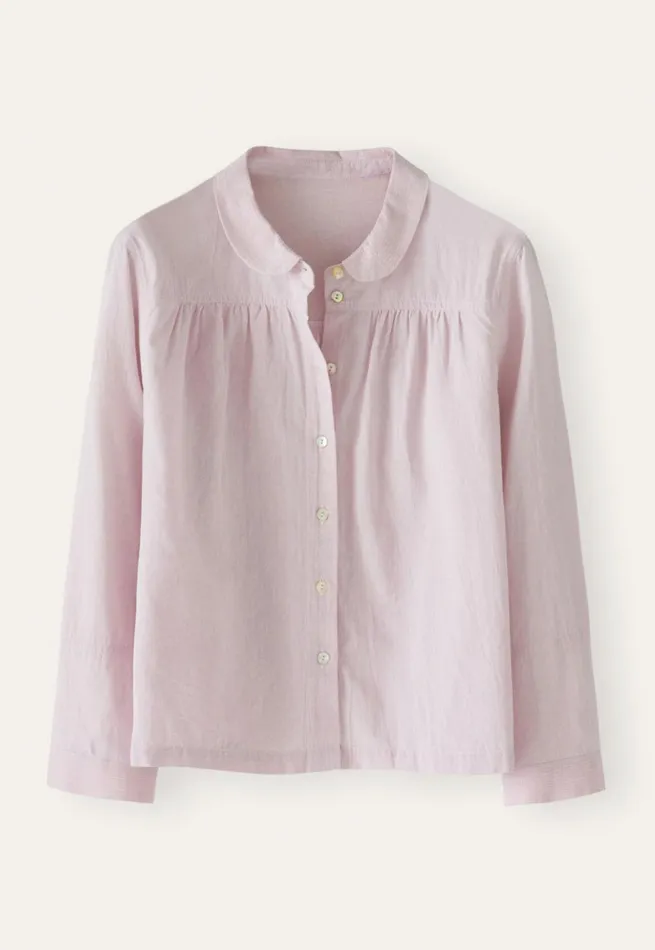 Women Roundcollar Shirt Pale Lavender Poetry Fashion Shirts and Tunics