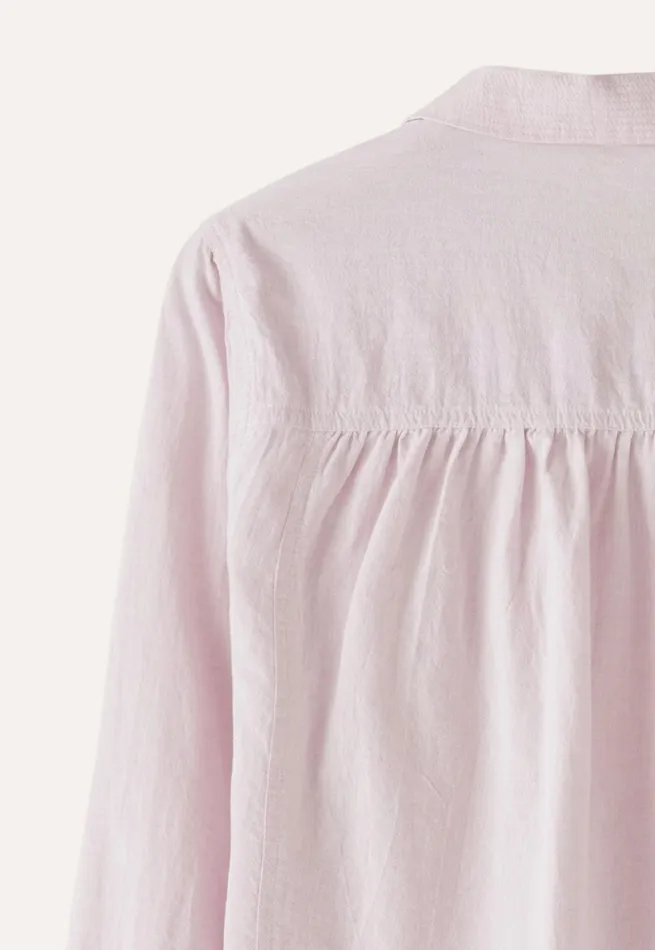Women Roundcollar Shirt Pale Lavender Poetry Fashion Shirts and Tunics