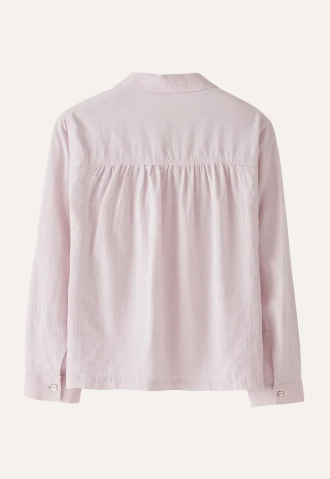 Women Roundcollar Shirt Pale Lavender Poetry Fashion Shirts and Tunics