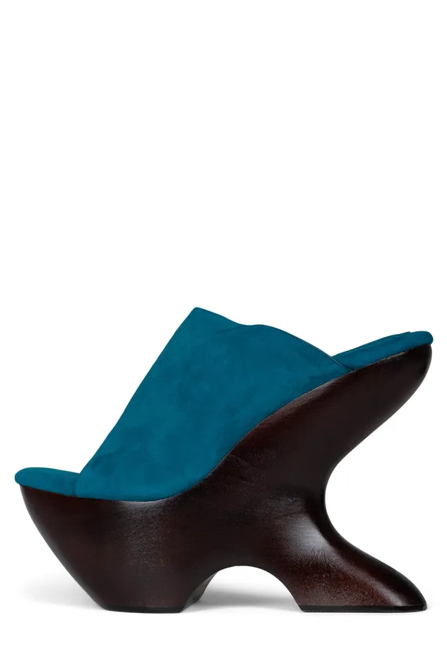 Women Sandal Jeffrey Campbell GIAH2 Teal Suede Brown