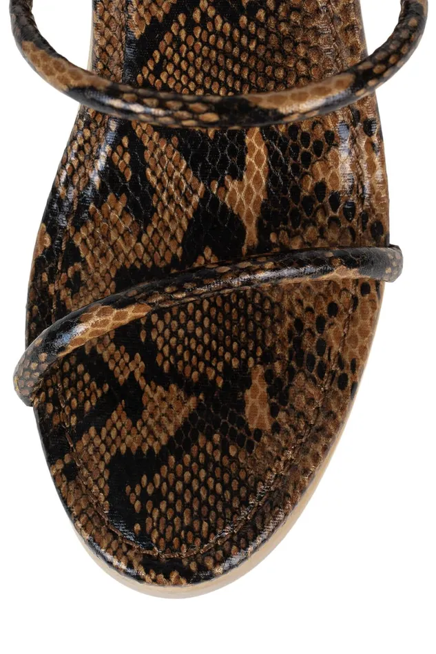 Women Sandal Jeffrey Campbell HISSYFIT Black Beige Snake