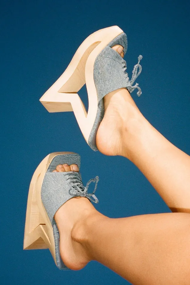 Women Sandal Jeffrey Campbell TRAPEZOID Pink Denim