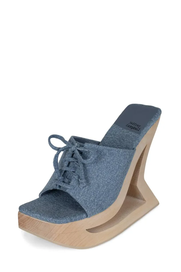 Women Sandal Jeffrey Campbell TRAPEZOID Pink Denim