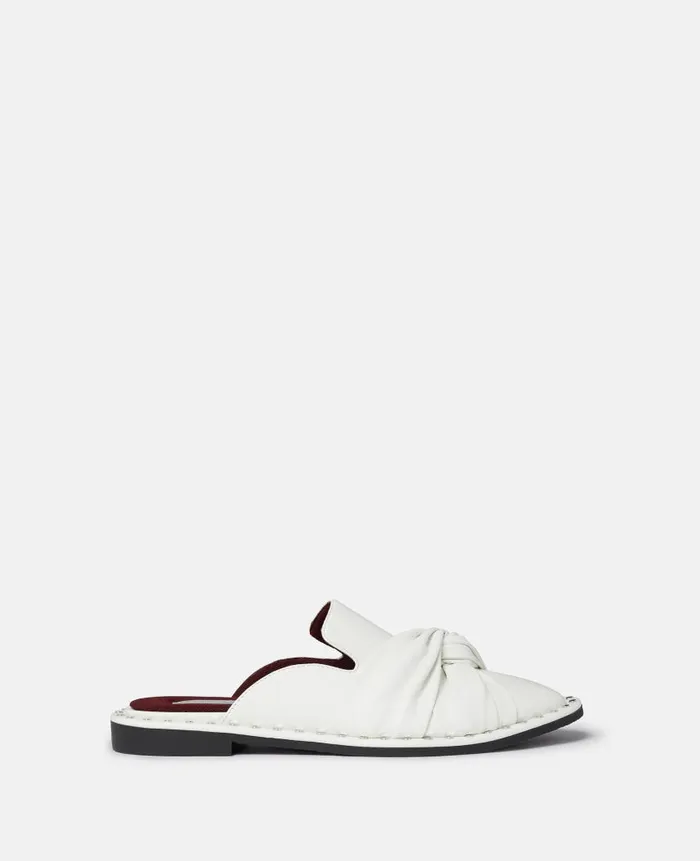 Women Sandals Stella McCartney Falabella Twisted AlterMat OpenBack Loafers Pure White
