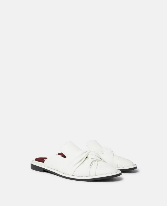 Women Sandals Stella McCartney Falabella Twisted AlterMat OpenBack Loafers Pure White