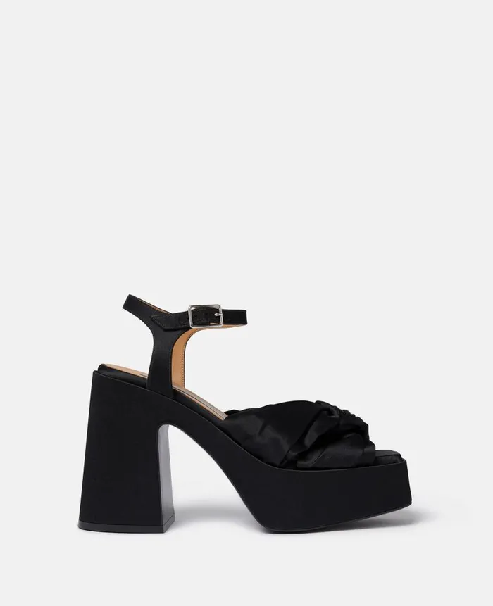 Women Sandals Stella McCartney Skyla Buckle Platform Sandals Midnight Black