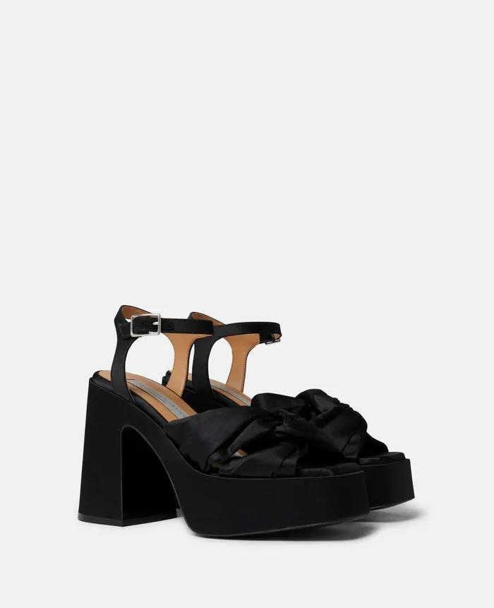 Women Sandals Stella McCartney Skyla Buckle Platform Sandals Midnight Black