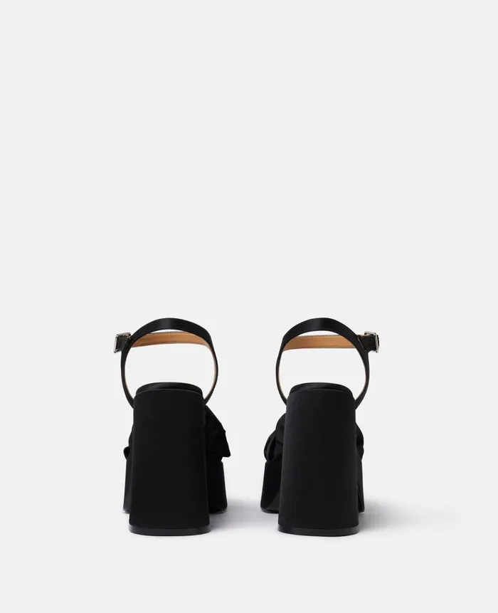 Women Sandals Stella McCartney Skyla Buckle Platform Sandals Midnight Black