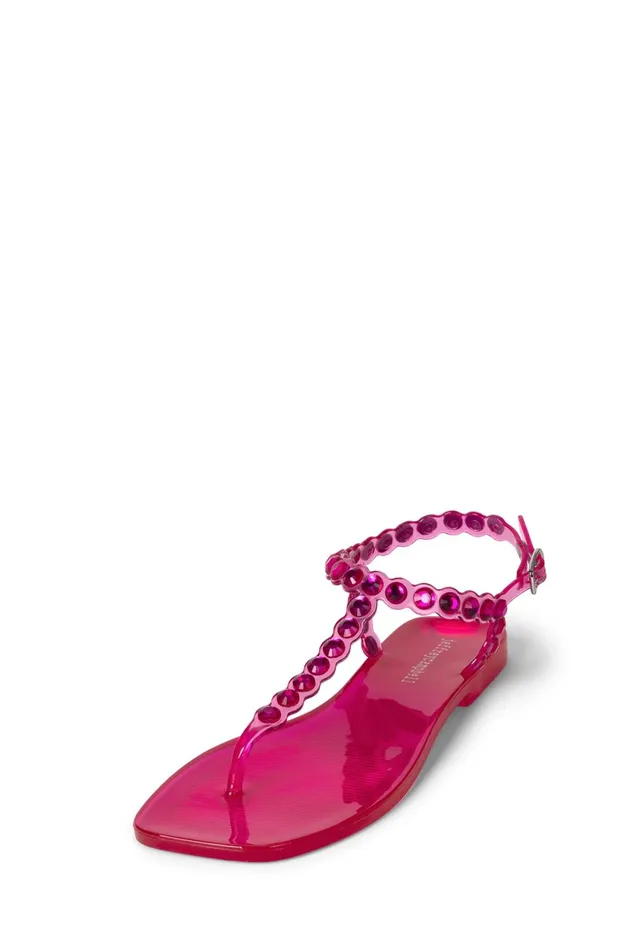 Women Sandals Under 100 Jeffrey Campbell JEMMIN Fuchsia Shiny