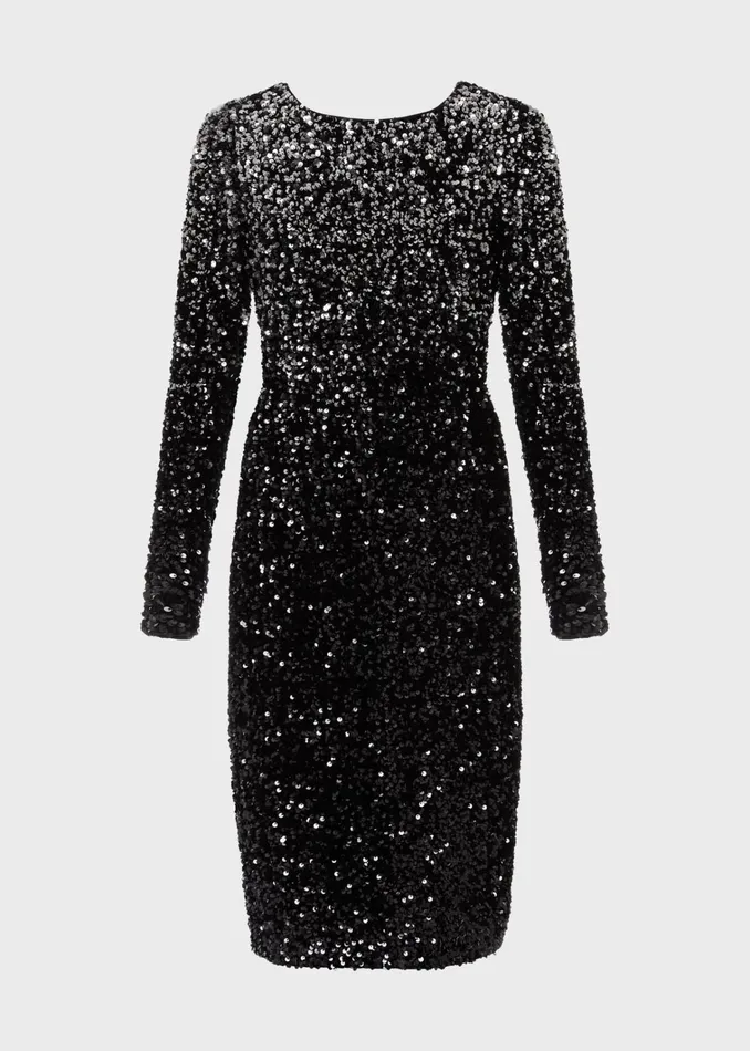 Women Sawyer Sequin Dress Black Hobbs Dresses and Jumpsuits