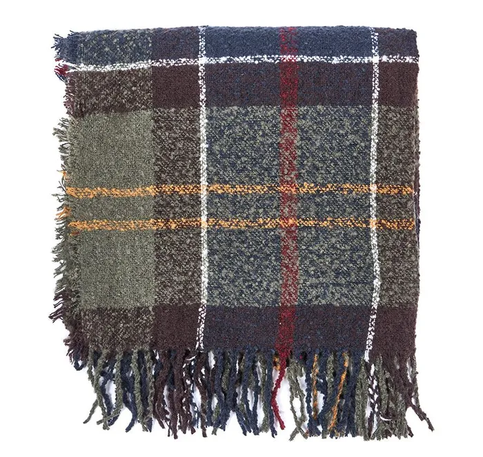 Women Scarves and Wraps Barbour Tartan Boucle Scarf Classic Women Scarves and Wraps Barbour Tartan Boucle Scarf Classic