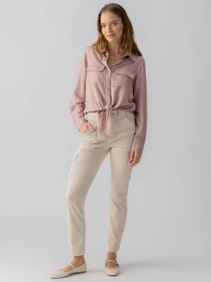 Women Sculpted Hayden Slim Straight Standard Rise Pant Toasted Almond Sanctuary Clothing Pants