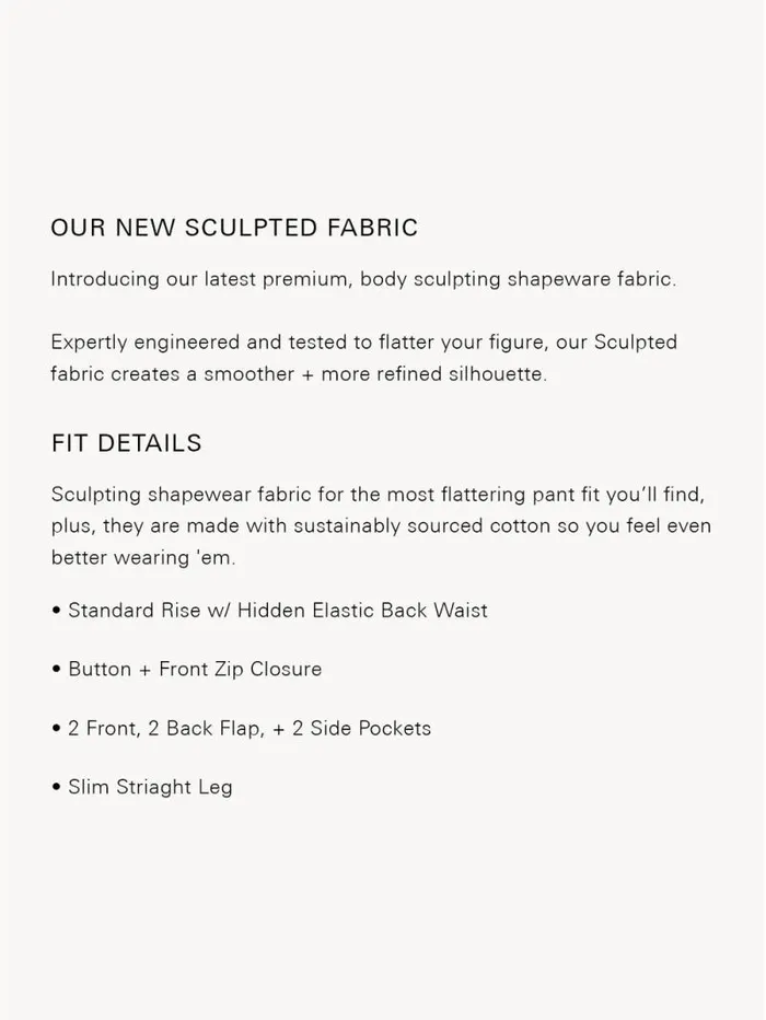 Women Sculpted Hayden Slim Straight Standard Rise Pant Toasted Almond Sanctuary Clothing Pants