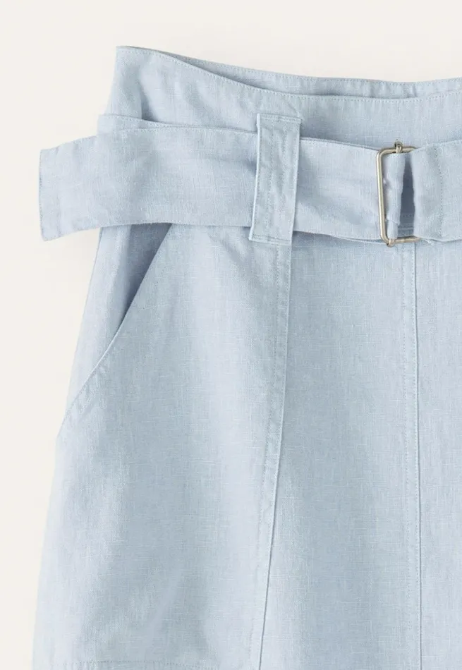Women Seamdetail Skirt Chambray Poetry Fashion Dresses and Skirts