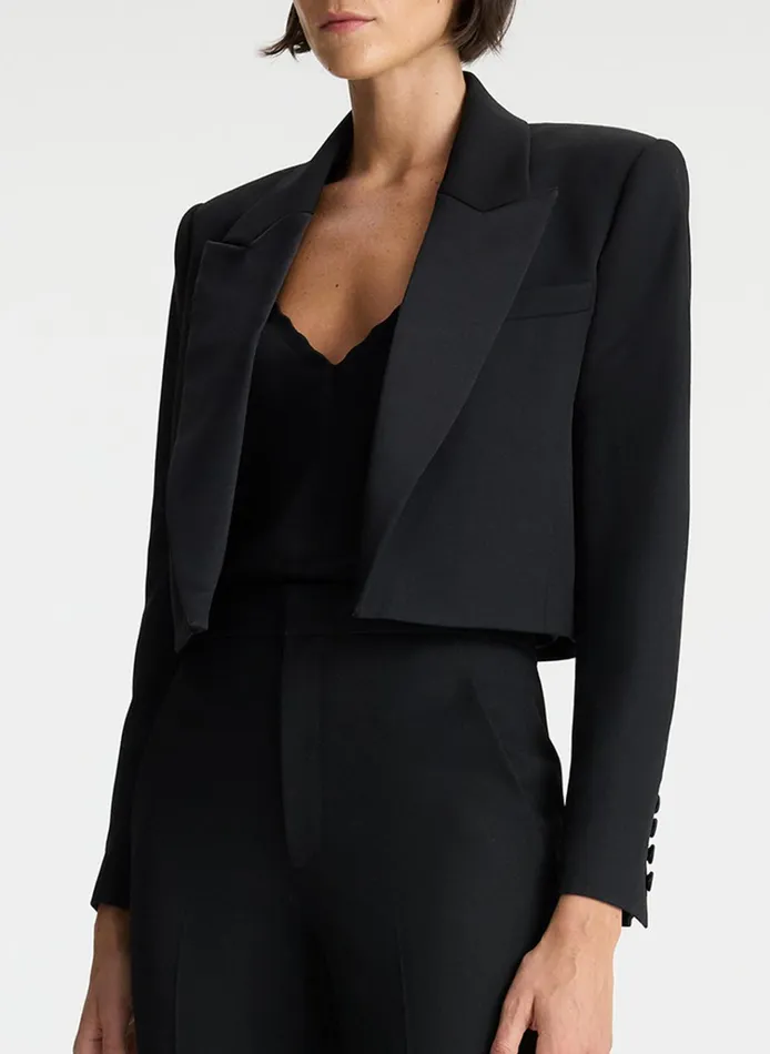 Women Sets ALC Anderson Cropped Tuxedo Jacket Black