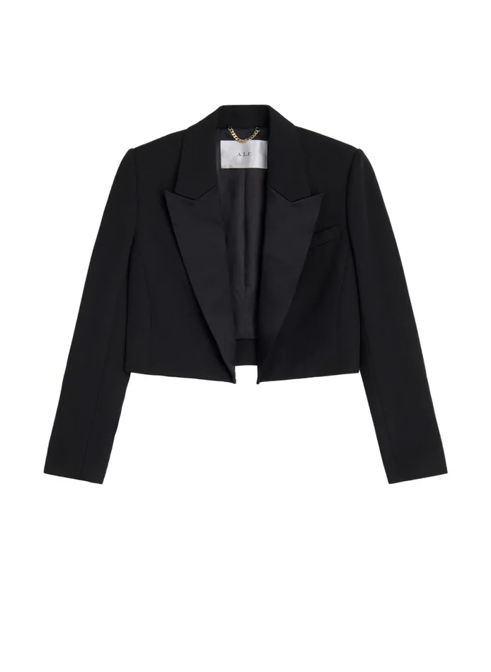 Women Sets ALC Anderson Cropped Tuxedo Jacket Black