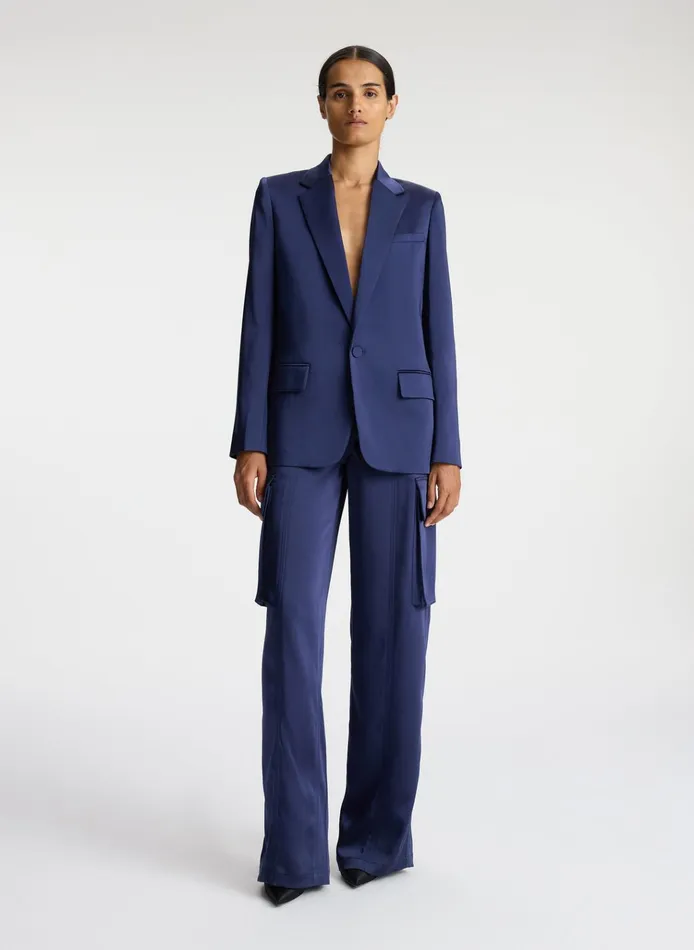 Women Sets ALC Axel Satin Jacket Evening Blue