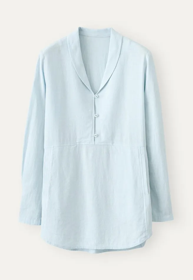 Women Shawlcollar Blouse Chambray Poetry Fashion Shirts and Tunics