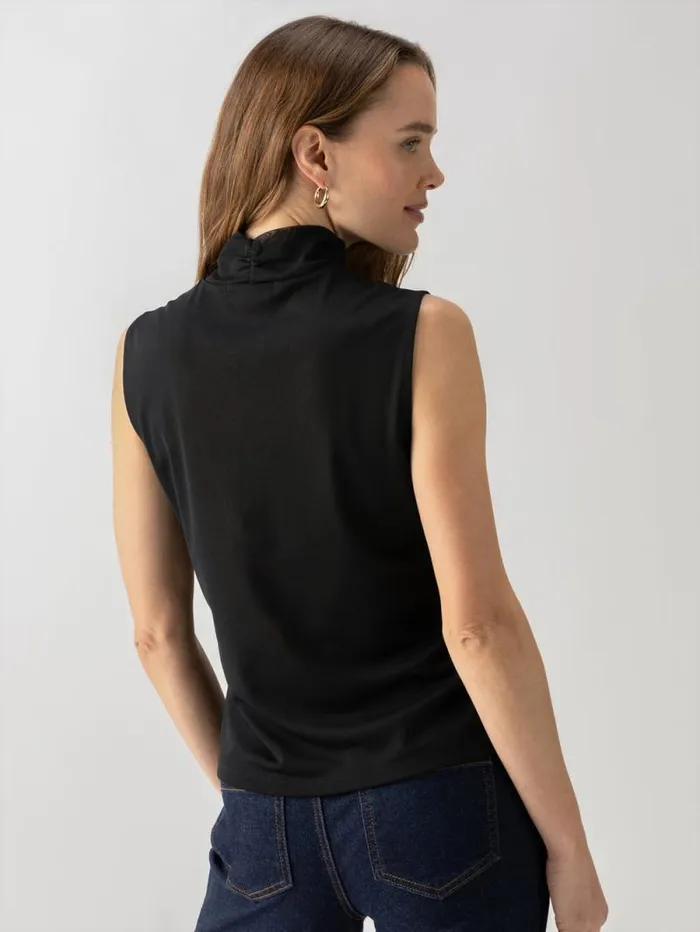 Women Shirred Neck Mesh Tank Black Sanctuary Clothing Sweaters and Cardis Women Shirred Neck Mesh Tank Black Sanctuary Clothing Sweaters and Cardis