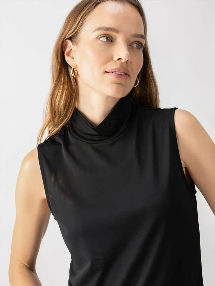 Women Shirred Neck Mesh Tank Black Sanctuary Clothing Sweaters and Cardis Women Shirred Neck Mesh Tank Black Sanctuary Clothing Sweaters and Cardis