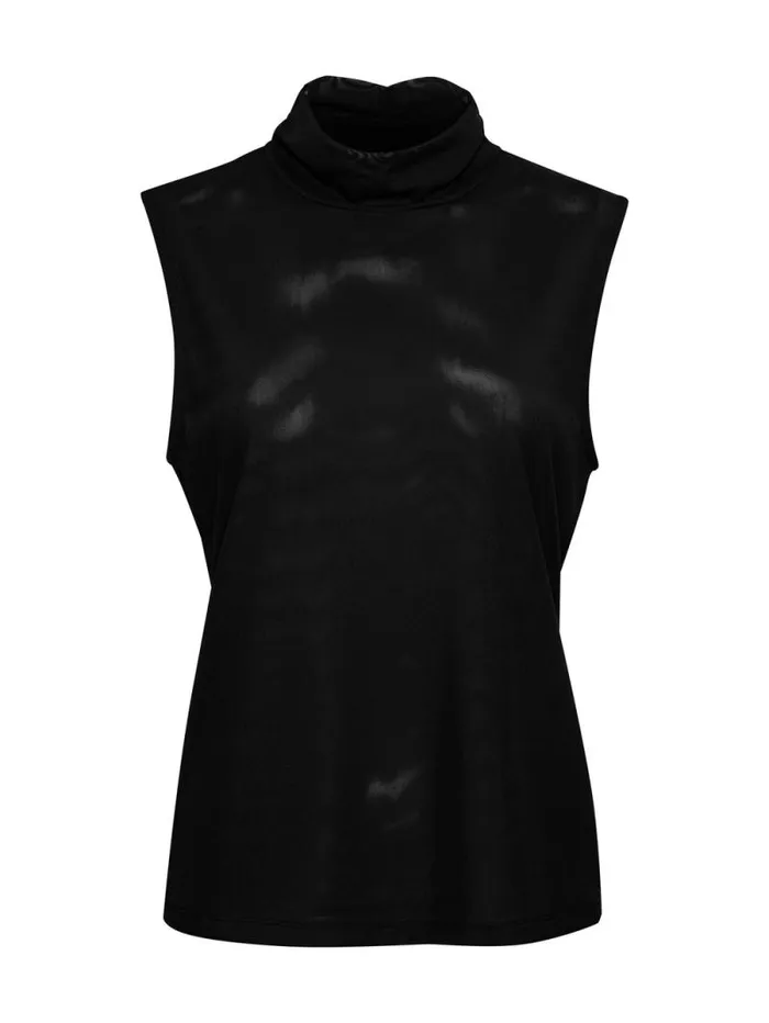 Women Shirred Neck Mesh Tank Black Sanctuary Clothing Sweaters and Cardis Women Shirred Neck Mesh Tank Black Sanctuary Clothing Sweaters and Cardis
