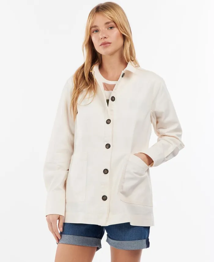 Women Shirts and Blouses Barbour Lyndale Overshirt Ecru
