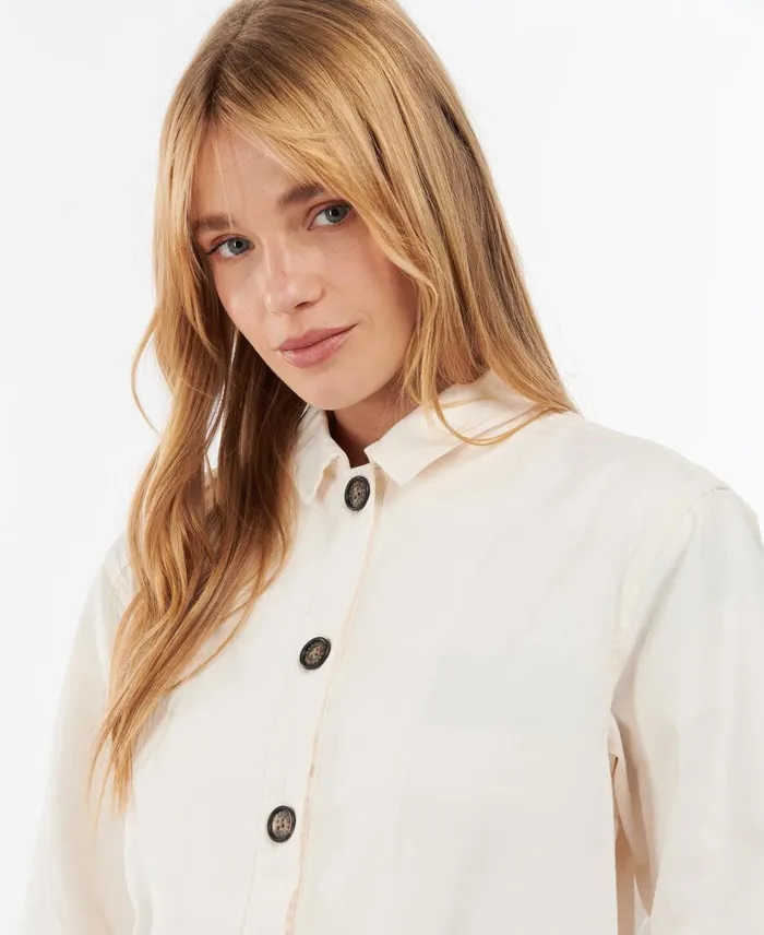 Women Shirts and Blouses Barbour Lyndale Overshirt Ecru Women Shirts and Blouses Barbour Lyndale Overshirt Ecru