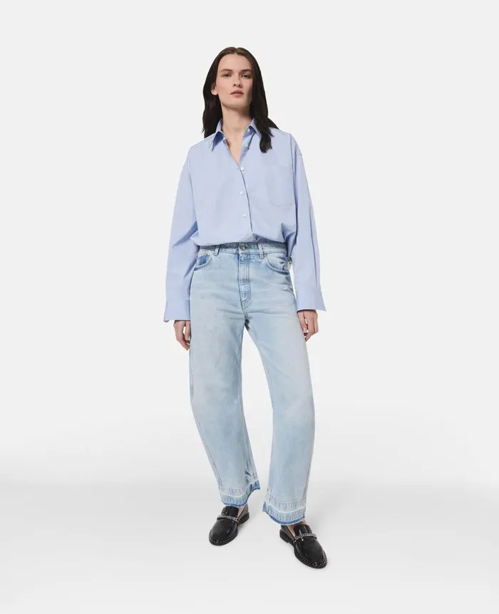 Women Shirts And Tops Stella McCartney Oversized Poplin Shirt Sky Blue