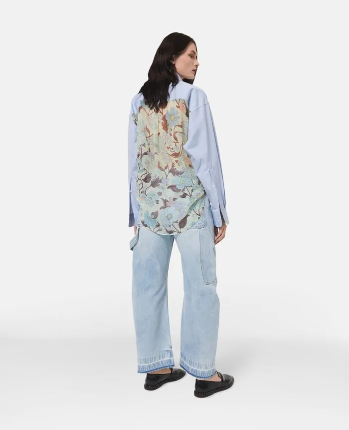 Women Shirts And Tops Stella McCartney Oversized Poplin Shirt Sky Blue Women Shirts And Tops Stella McCartney Oversized Poplin Shirt Sky Blue