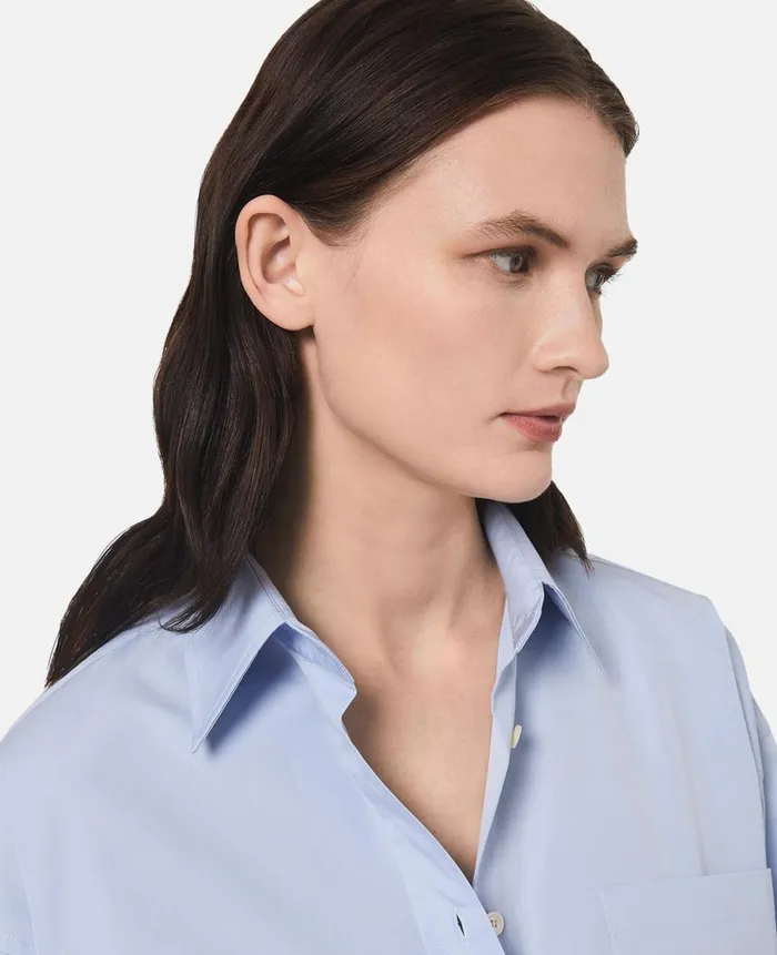 Women Shirts And Tops Stella McCartney Oversized Poplin Shirt Sky Blue Women Shirts And Tops Stella McCartney Oversized Poplin Shirt Sky Blue