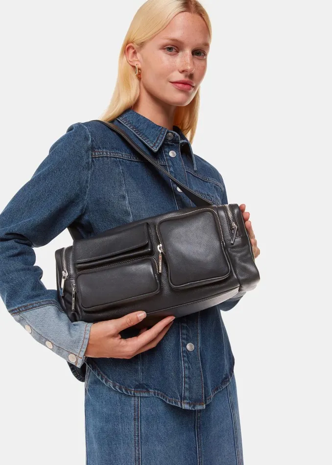 Women Shoulder Bags and Tote Bags Whistles Black Laurina Utility Pocket Bag