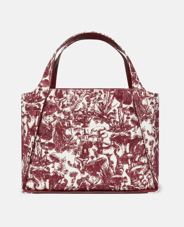 Women Shoulder Bags Stella McCartney Logo Fungi Forest Toile De Jouy Tote Bag Burgundy