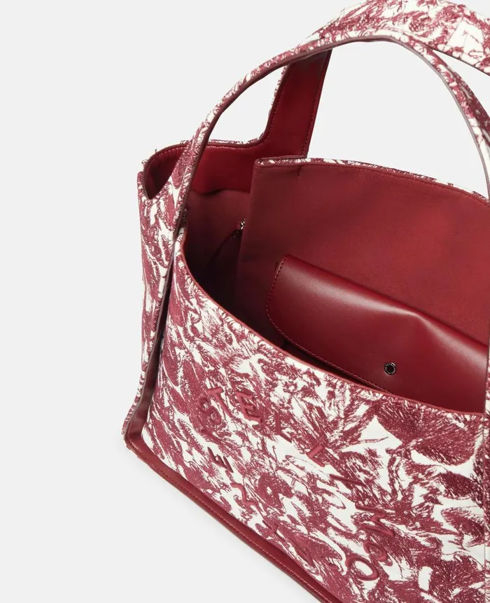 Women Shoulder Bags Stella McCartney Logo Fungi Forest Toile De Jouy Tote Bag Burgundy