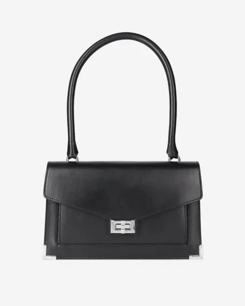 Women Shoulder Bags The Kooples Emily Shoulder Bag In Black Leather Black