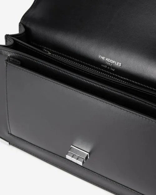 Women Shoulder Bags The Kooples Emily Shoulder Bag In Black Leather Black