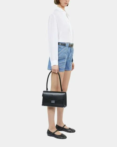 Women Shoulder Bags The Kooples Emily Shoulder Bag In Black Leather Black