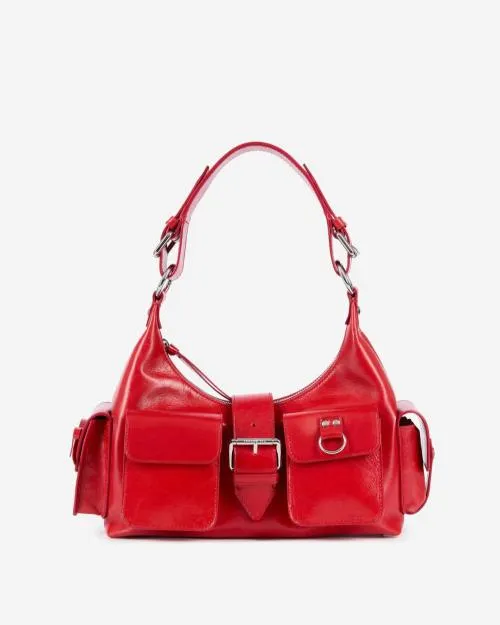 Women Shoulder Bags The Kooples Red Vintage Treatment Leather Amelia Bag Red