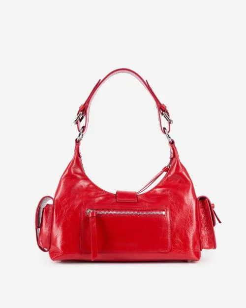 Women Shoulder Bags The Kooples Red Vintage Treatment Leather Amelia Bag Red